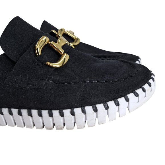 Ilse Jacobsen Tulip Slip On Black Gold Horse Bit Loafer Shoes Size 41 US10.5-11 - Picture 13 of 13